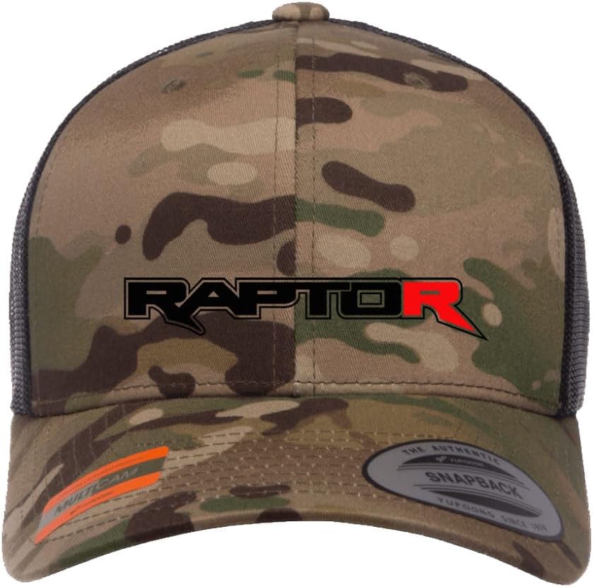 Ford Raptor R F150 Truck Logo Fully Embroidered Yupoong 6606 Snapback Trucker Fitted Cap