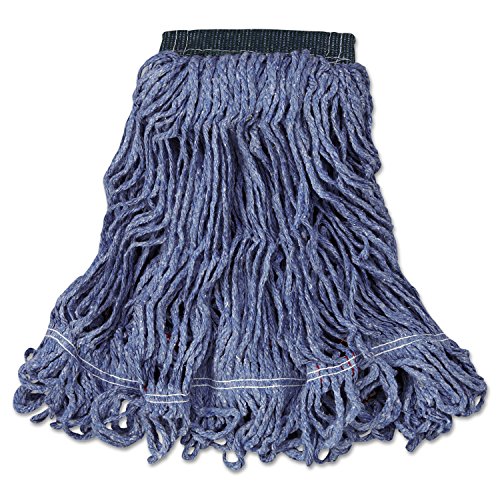 Image of Rubbermaid Commercial Swinger Loop Wet Mop Head, Blue, Standard Medium Mop Head, Heavy Duty Absorbancy