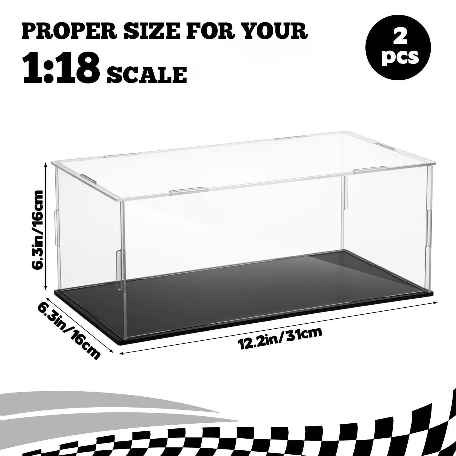 Amazon.co.jp: アクリルモデルカーディスプレイケース2個 1:18スケール