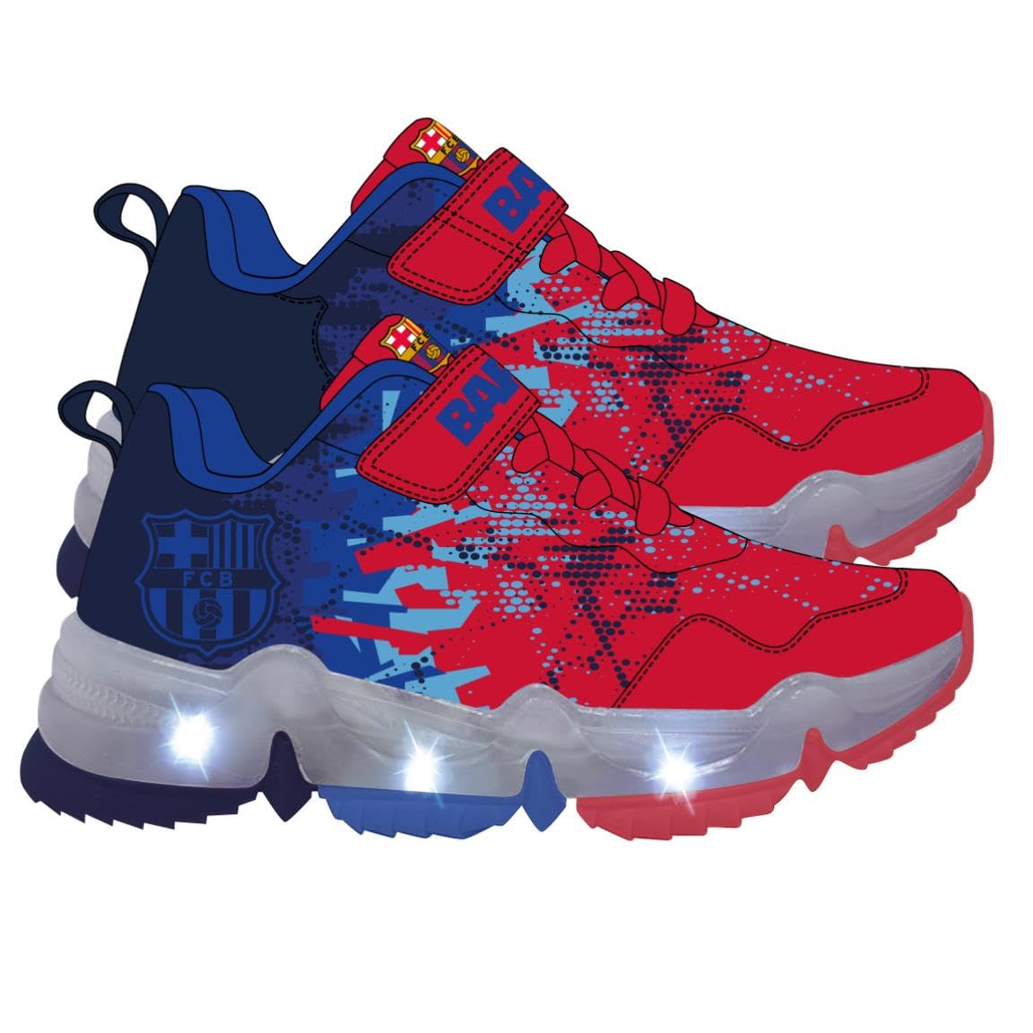 Zapatillas Deportivas Niño FC Barcelona Multicolor Luces Invierno Talla 030