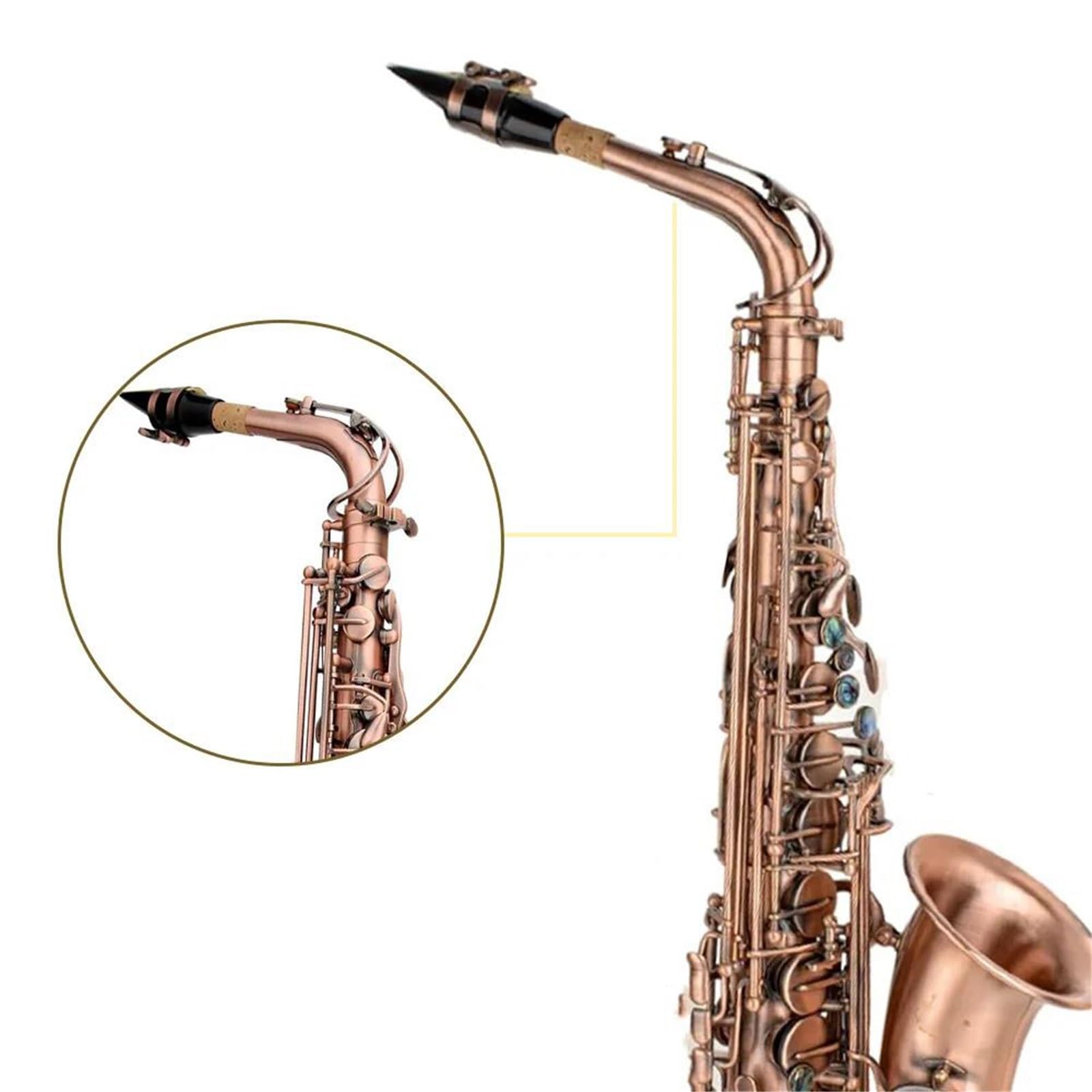 Zestaw saksofonu altowego Antique Key Profesjonalny instrument dęty blaszany w tonacji Es dur dla początkujących dorosłych Saksofon