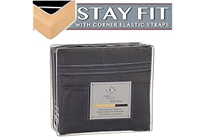 Clara Clark Fitted Bed Sheets: Charcoal Stone Gray