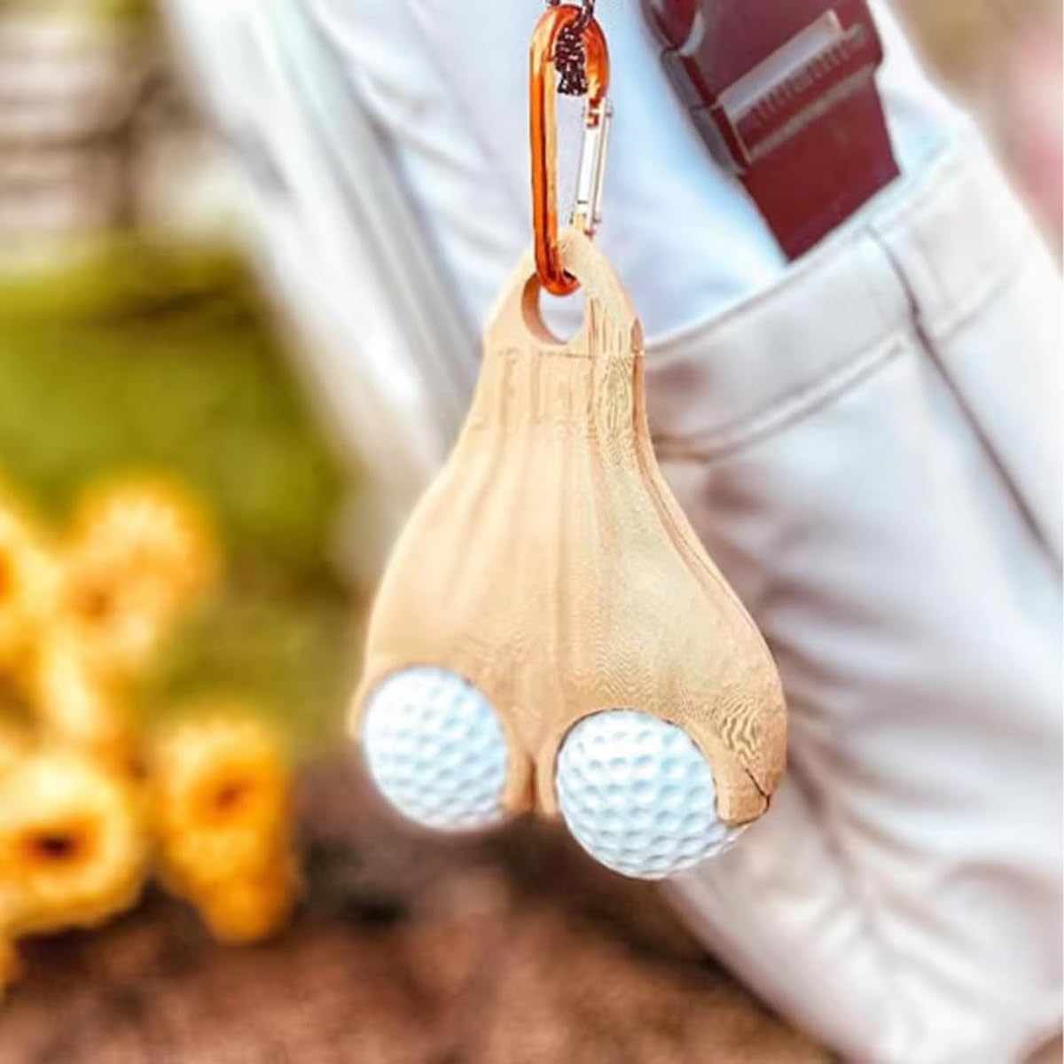 Sarini Porte-balles de Golf, Porte-balles de Golf drôle et Coquin, Distributeur de balles de Golf, Pochette de Rangement de balles de Golf Unique et Fantaisie, Sac de Rangement Portable pour balles