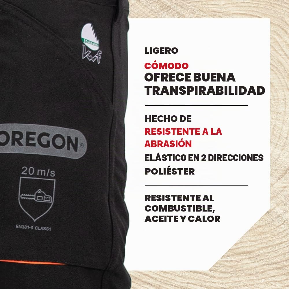 Oregon Yukon Pantalones de Protección Anticorte Clase 1 para Motosierra, Talla M (EU 46-48) (295435/M) & Guantes de Seguridad para Cortar con Motosierra, Piel - 1 Par (M)