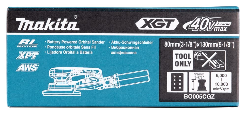Makita BO005CGZ akumulatorowa szlifierka oscylacyjna 40 V maks. / 80 x 130 mm (bez ładowarki i akumulatorów)