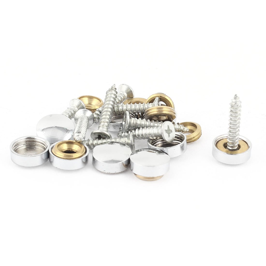 Uxcell Silver Sourcingmap 9 Pcs Tone Decorative Fittings 12Mm Screw Caps Mirror Nails
