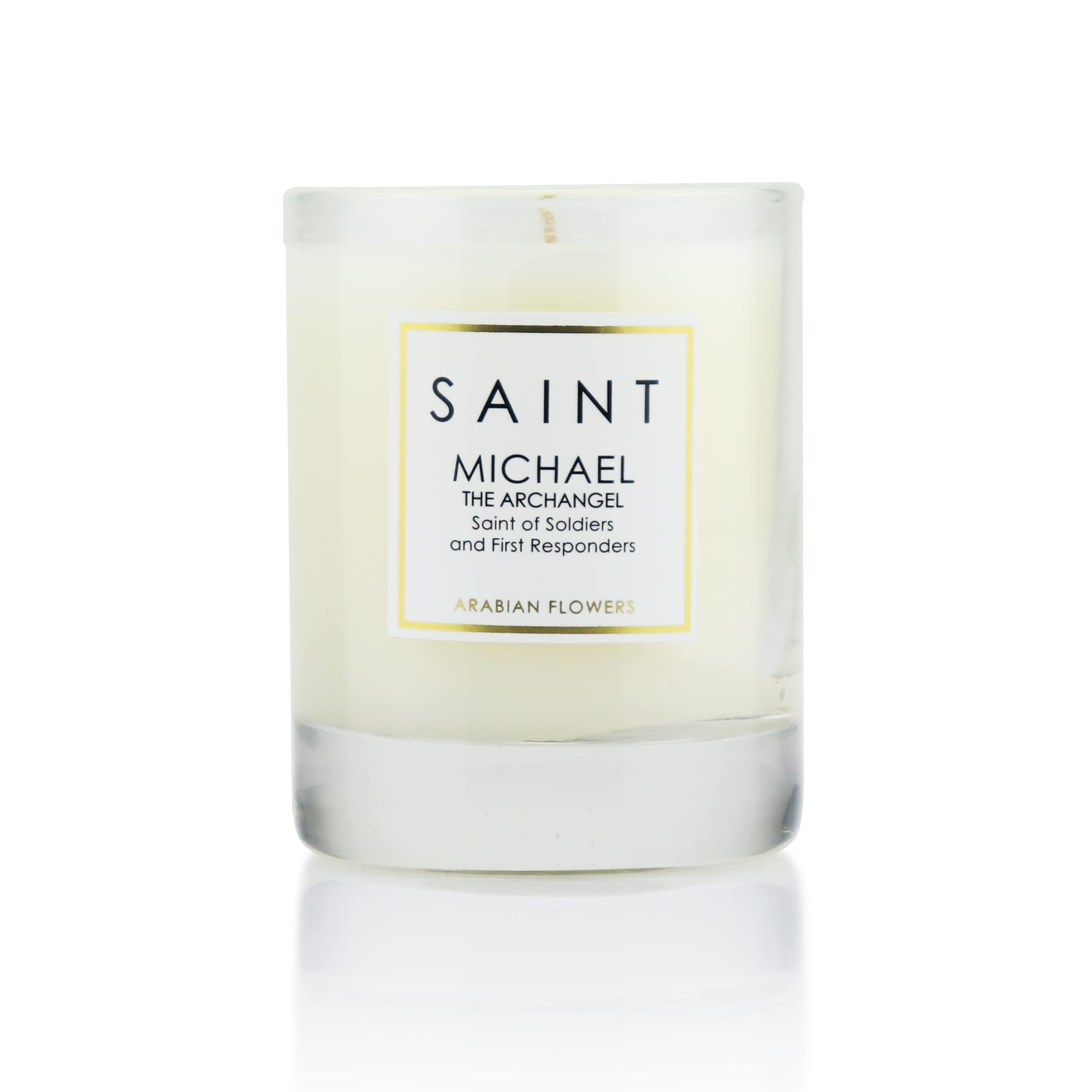 SAINT Michael The Archangel Scented Votive Candle with Prayer, Prayer Coin, and Holy Oil, Saint of Soldiers and First Responders, Soy Coconut Aromatherapy Candle with 15 Hour Burn Time
