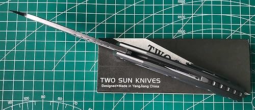 Miniatura 7 de Twosun Cuchillo plegable con clip de 8.54 pulgadas M390 Blade Tc4 mango de titanio Flipper Plain Edge Herramienta de camping al aire libre