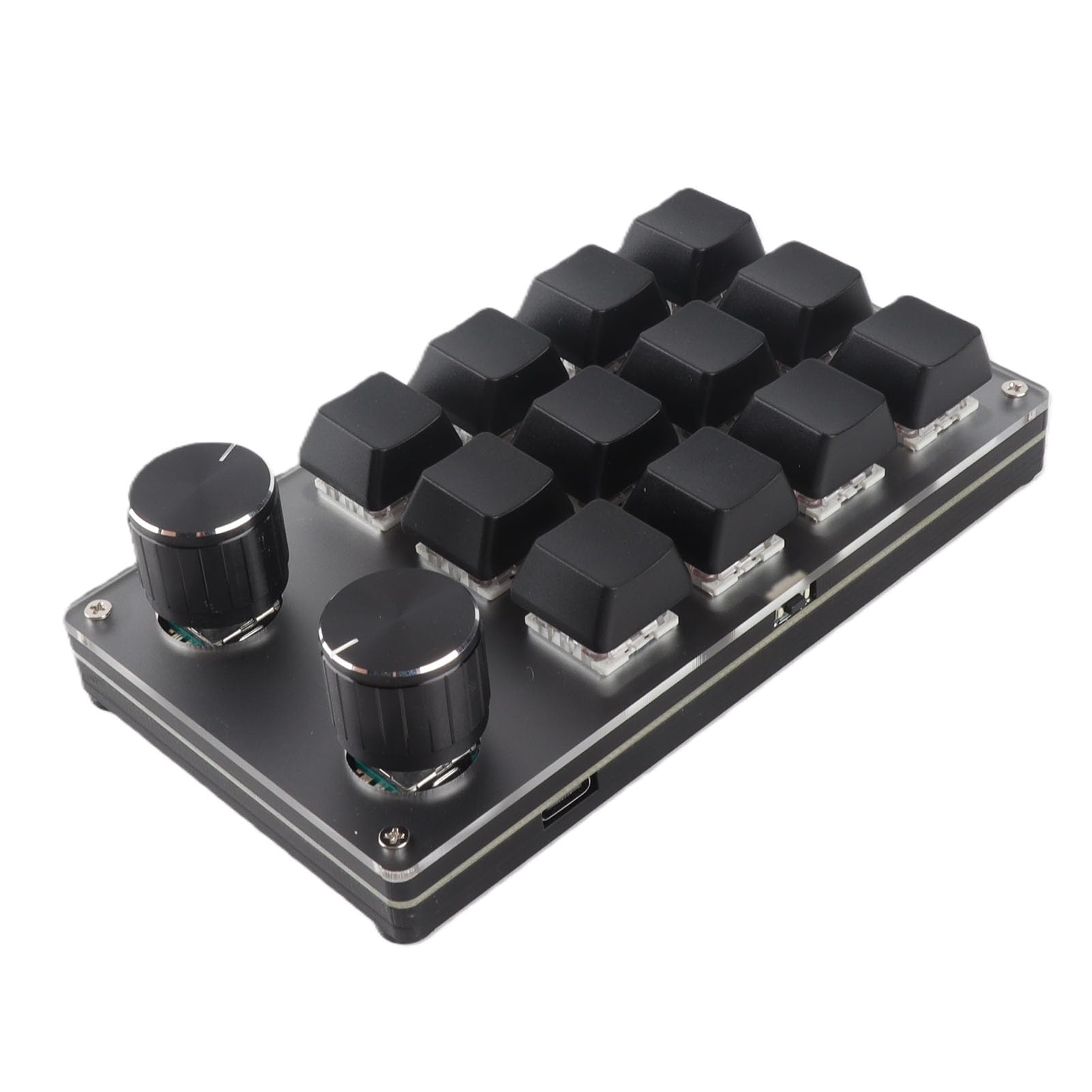 Tastiera Macro Meccanica, Tastierino Numerico USB Programmabile, Tasti, Ergonomico Plug and Play con Manopola Premibile per OS X (12 tasti con 2 manopole)