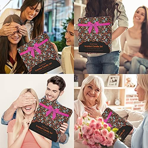 Scented Candles Gifts Set for Women, 9Pcs Relaxation Aromatherapy Candle Gifts Set for Women, Natural Soy Wax Candle 2.5oz, Christmas Gifts Birthday Presents for Her, Mum with Essential Oils