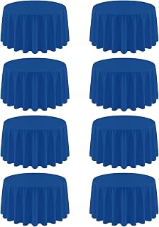 8 Pack Round Tablecloth 90 Inch Royal Blue Tablecloth for Round Tables, Washable Polyester Table Cloth Stain and Wrinkle Resistant Decorative Table Cover for Wedding Party Dining Banquet