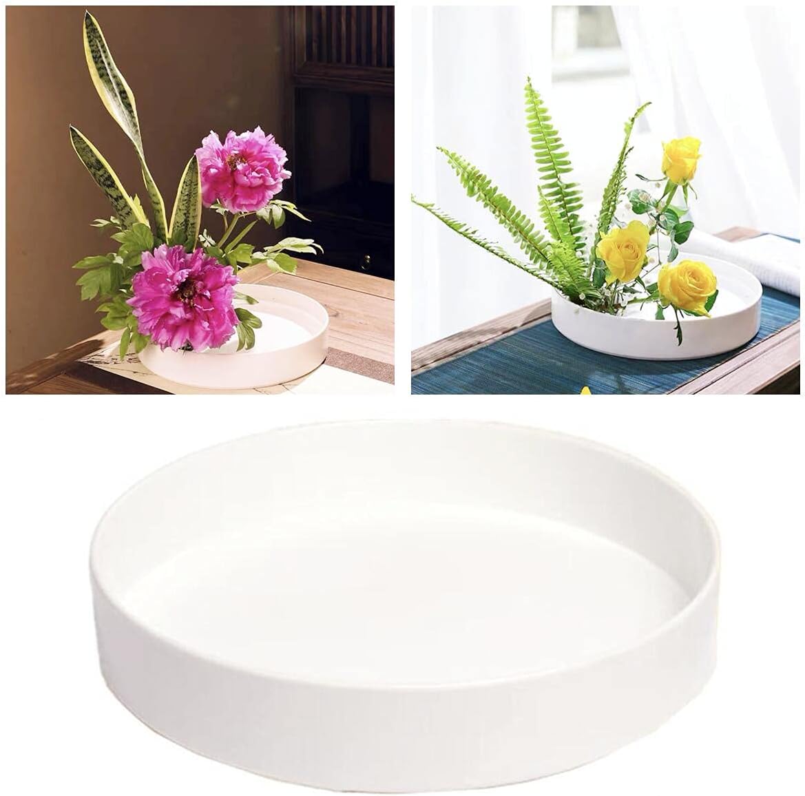 Condition photo showing Good Condition for Japanese Ikebana Kit Floral Frog Flower Container with 1Pcs 9inch Plastic Bowl Vase Pot, 1Pcs 1.57inch Kenzan, 1Pcs 2.76inch Plastic Kenzan, 1Pcs 2 in 1 Kenzan Tool-Clean and Straighten Pin (Set B)