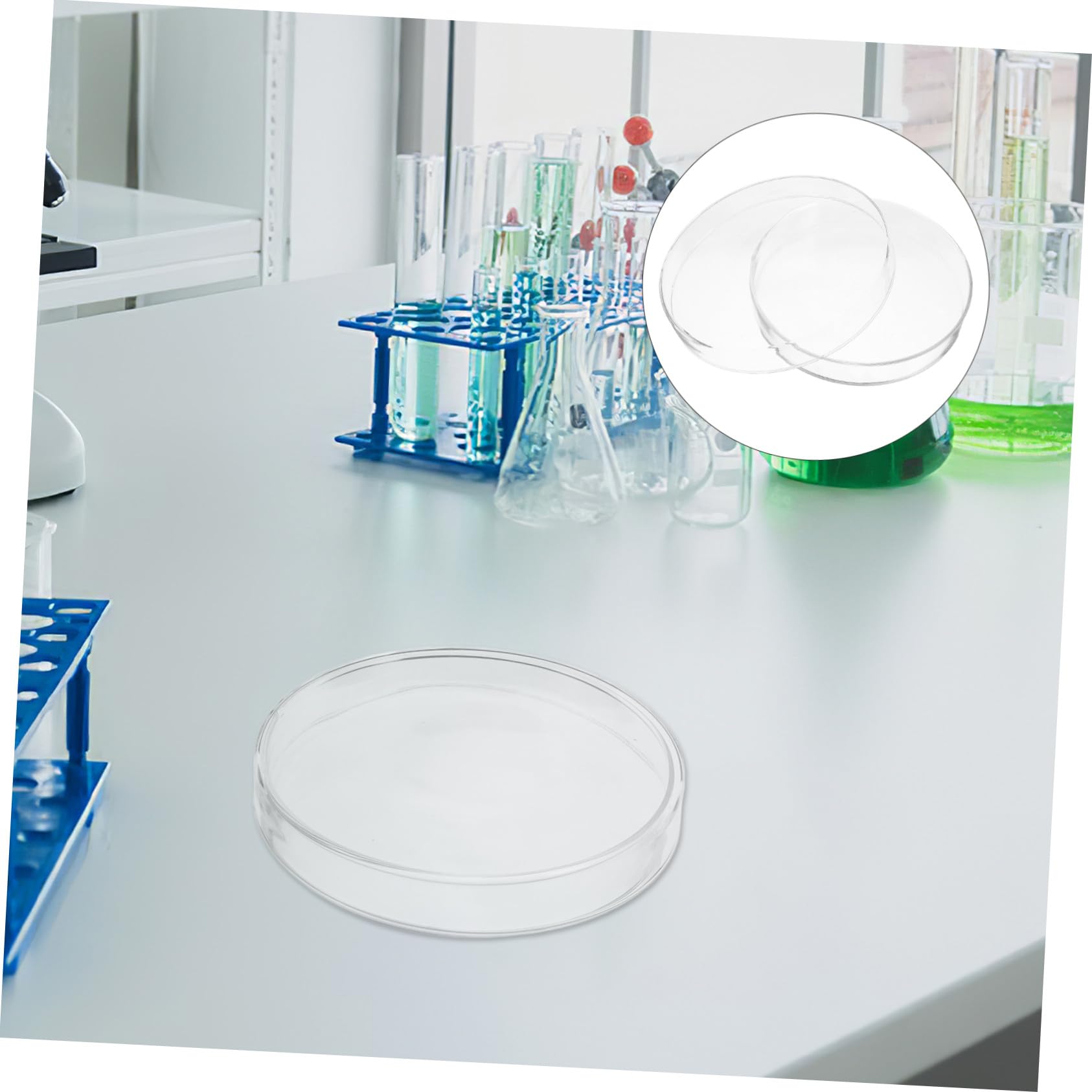 Placas de Petri de Vidrio Borosilicato con Tapa Resistentes Altas Temperaturas Autoclavables para Celular y Microbiológicos Laboratorio