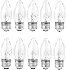 SCOMX 40W Incandescent Torpedo Tip Chandelier, Chandelier Bulbs 40 watt,Clear Dimmable Light Bulbs,Light Bulbs 40 watt, Medium E26 Candelabra Base,Torpedo Transparent Light Bulbs for Chandeliers