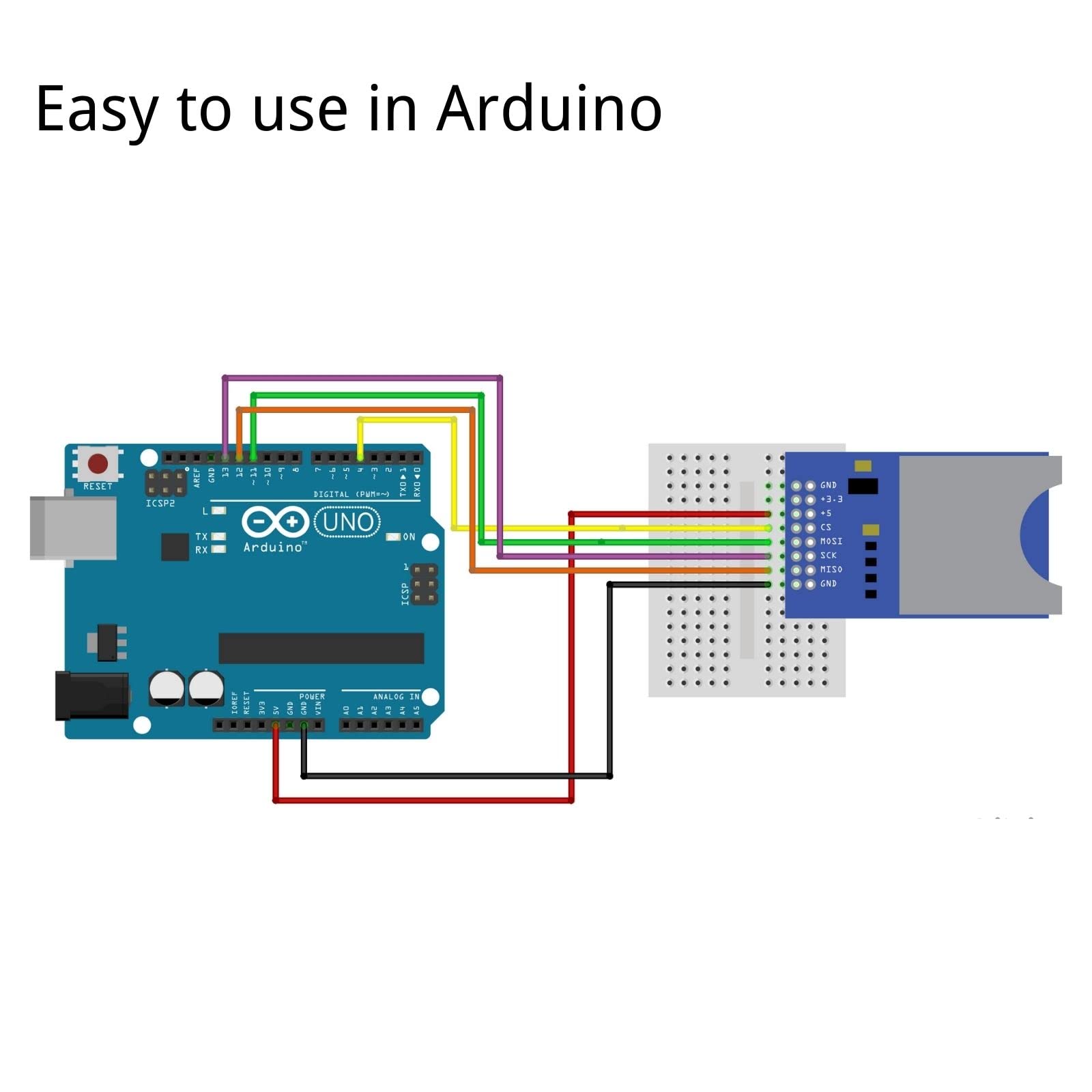 5 pièces SD Card Reader Module SD Card Shield Module Compatible avec Arduino ESP Raspberry Pi