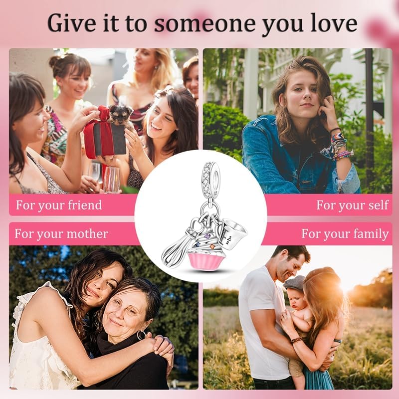 Queen Happy Birthday Hot Air Balloon Family Puppy Charm 925 Sterling Silver Charms for Bracelets and Necklaces Mother's Day Charms for Women - Image 5