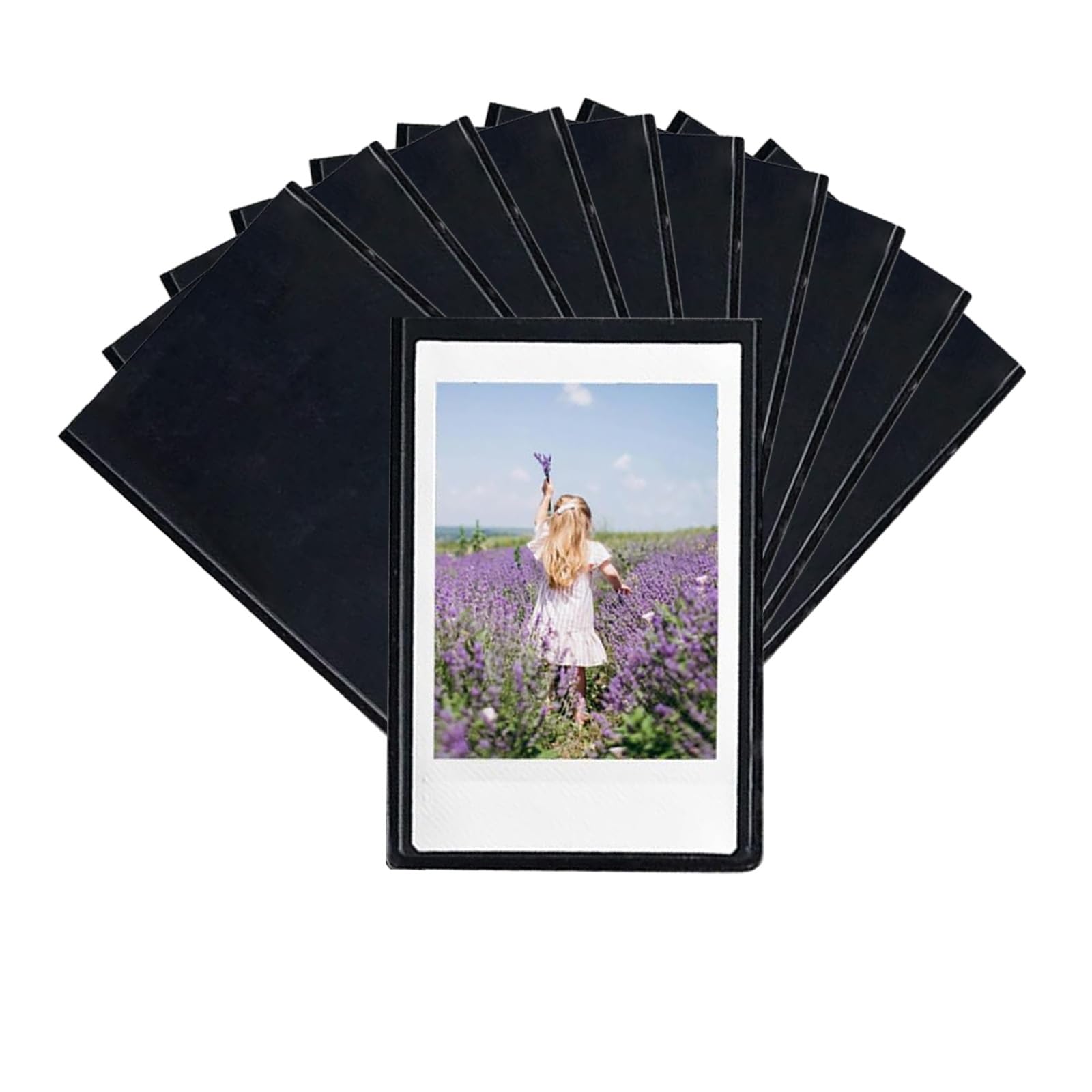 10 Pack Black Magnetic Photo Frames for Fridge, Magnetic Picture Frame for Polaroid Instax Mini Photos, Personalised Fridge Magnets for Kids and Family Home Decor