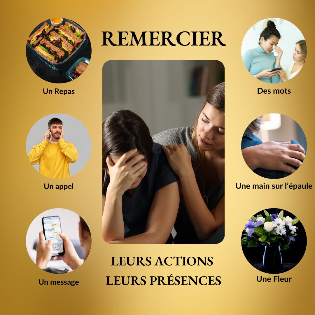 Amour Éternel Parent Deces Thank You Card Set, Black, Lot de 40 - Image 2