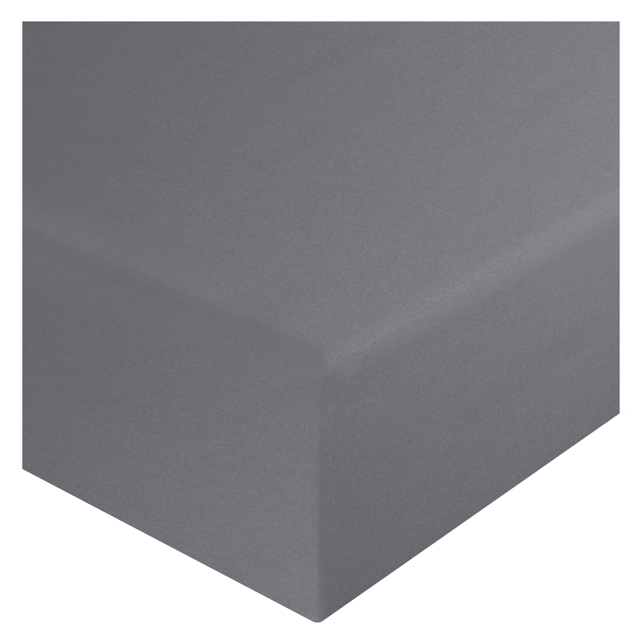 Home Ace Grey King Size Fitted Sheet, Polycotton, 152Cm X 198Cm + 40Cm Deep