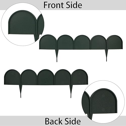 Miniatura 8 de Evelyne Borde de borde de jardín en medio círculo (semicírculo) diseño arqueado  20 piezas de revestimiento de valla de jardinería verde barrera de