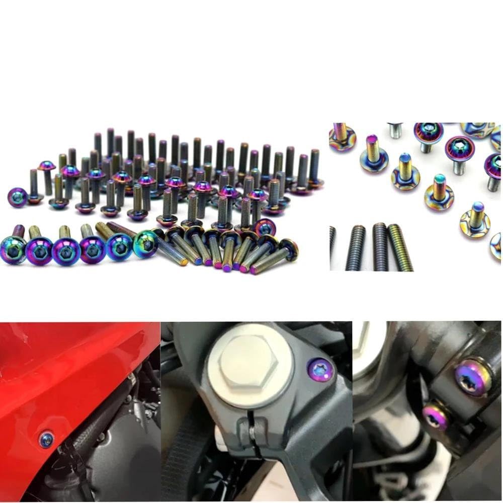 Motorrad Motorrad Schrauben Verkleidung Bolzen Muttern Karosserieschrauben Für Aprilia 195 Stück Zubehör(Gold)