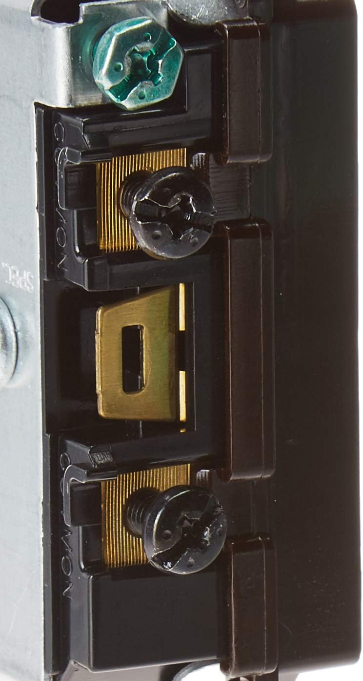 Leviton 5634 15 Amp, 120/277 Volt, Decora Single-Pole, Single-Pole AC Combination Switch, Commercial Grade, Grounding, Brown