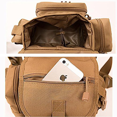 A.b Crew Waterproof Tactical Drop Leg Bag With Water Bottle Pouch Motorcycle Hiking Cycling Thigh Pack Waist Belt, Desert Python #TOP3