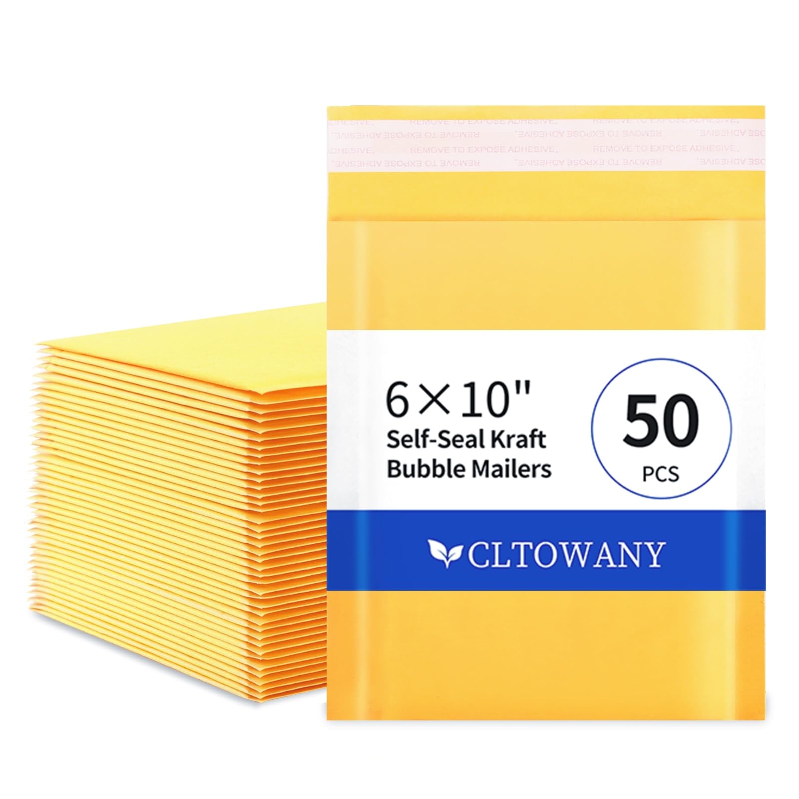 Cltowany Padded Envelopes 6×10' Inch 50 Pack Self-Sealing Paper Envelopes for Shipping, Mailing, Packaging,Strong Adhesion Envelope Mailers