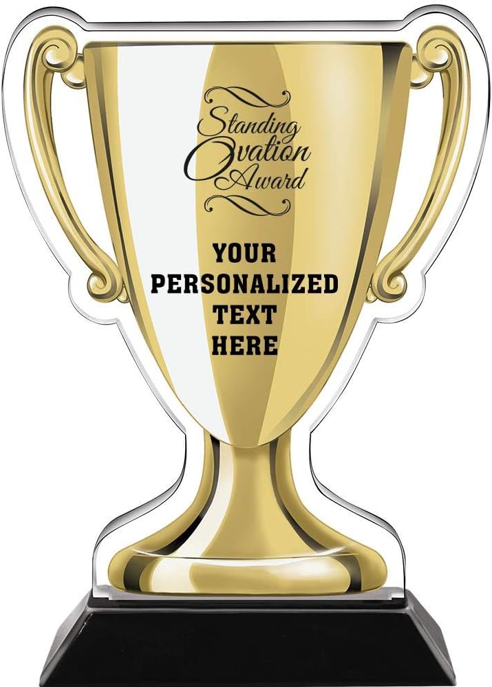 Crown Awards 7" Standing Ovation Gold Cup Trophies, Custom Standing Ovation Acrylic Cup Trophy Prime