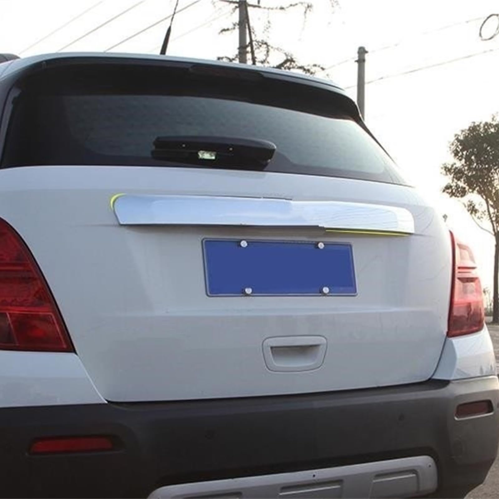 Protector de Parachoques de Coche Embellecedor de Tapa Maletero Trasero Cromado ABS para Chevrolet Trax 2014-2018