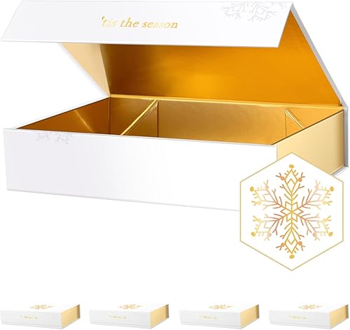 PACKHOME 5 cajas de regalo de Navidad de 11 x 7.8 x 2.3 pulgadas, cajas de regalo con tapas, cajas resistentes para camisas con tapas magnéticas PACKHOME 5 cajas de regalo de Navidad de 11 x 7.8 x 2.3 pulgadas, cajas de regalo con tapas, cajas resistentes para camisas con tapas magnéticas