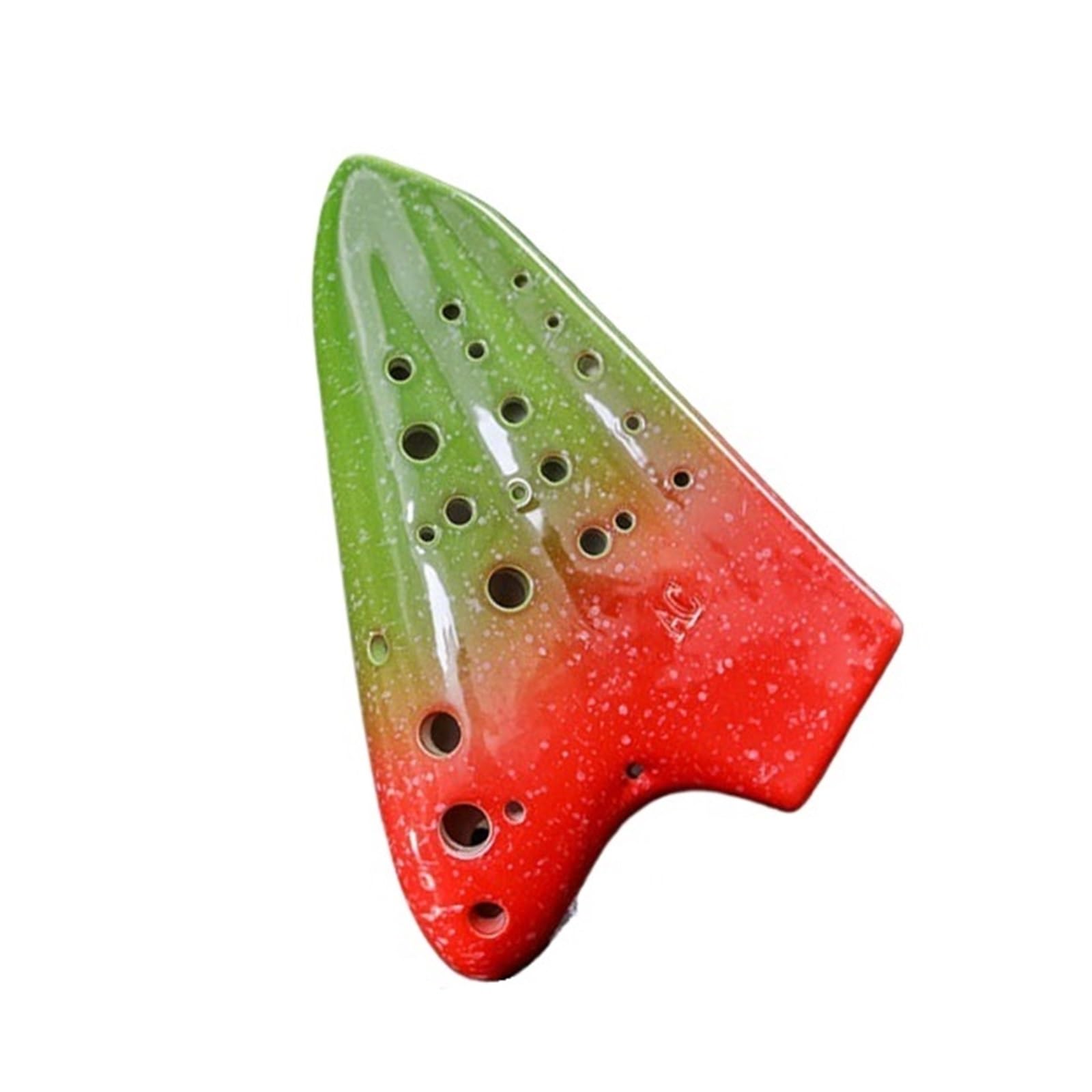 Ocarina A Tre Canne Colorata Strumento A Fiato Professionale Per Principianti Tonalità AC(Red green)