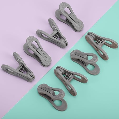 Vista 13 de 50 clips blancos para colgar perchas de plástico, clips para colgar pantalones, clips de dedo blancos, clips de plástico para colgar faldas