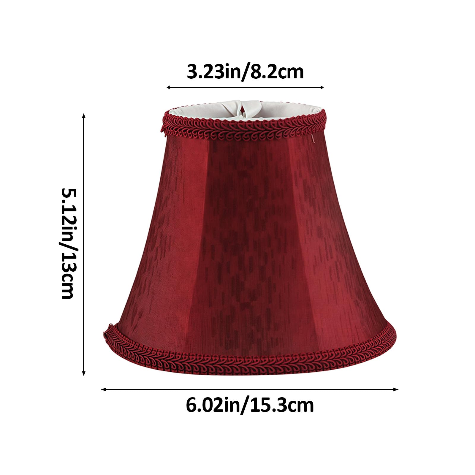 Set di 3 paralumi in tessuto E14/E27 Modern Minimalist Clip On Light Shade per lampada da tavolo Candle Chandelier Light lampada da parete (rosso)