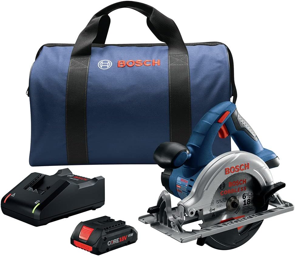 Bosch CCS180-B15-RT 18V Lithium-Ion 6-1/2 in. Cordless Circular Saw Kit (4 Ah) (Renewed)