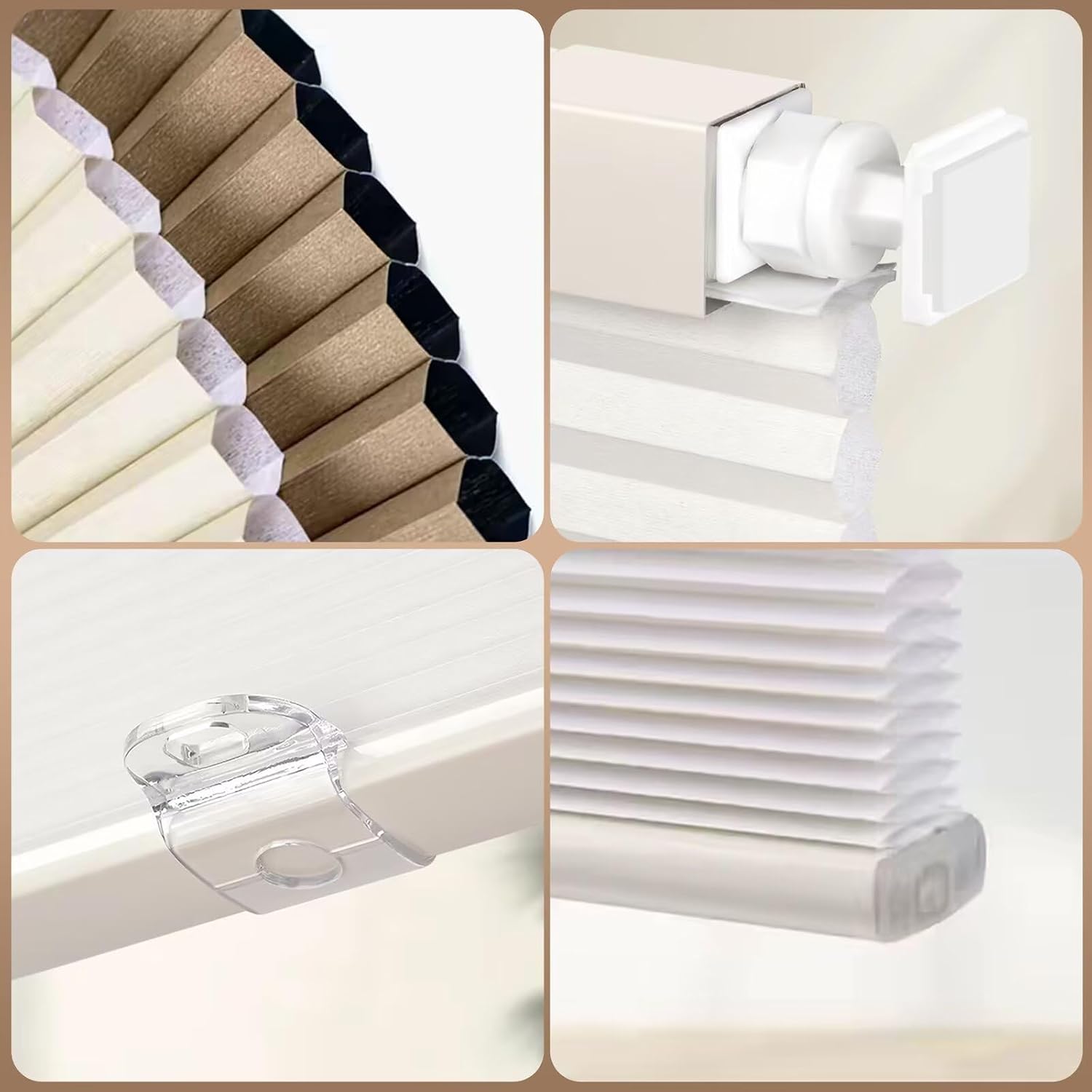 Cordless & No-Drill Easy Install Custom Honeycomb Cellular Shades – Semi-Blackout Window Blinds for Home, Thermal Insulation & Noise Reduction – Gradient Color Series 3