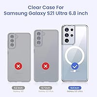 Vista 6 de Funda segura para Samsung Galaxy S21 Ultra Mag, delgada, a prueba de golpes, con magnética, parte trasera dura esmerilada, silicona suave TPU