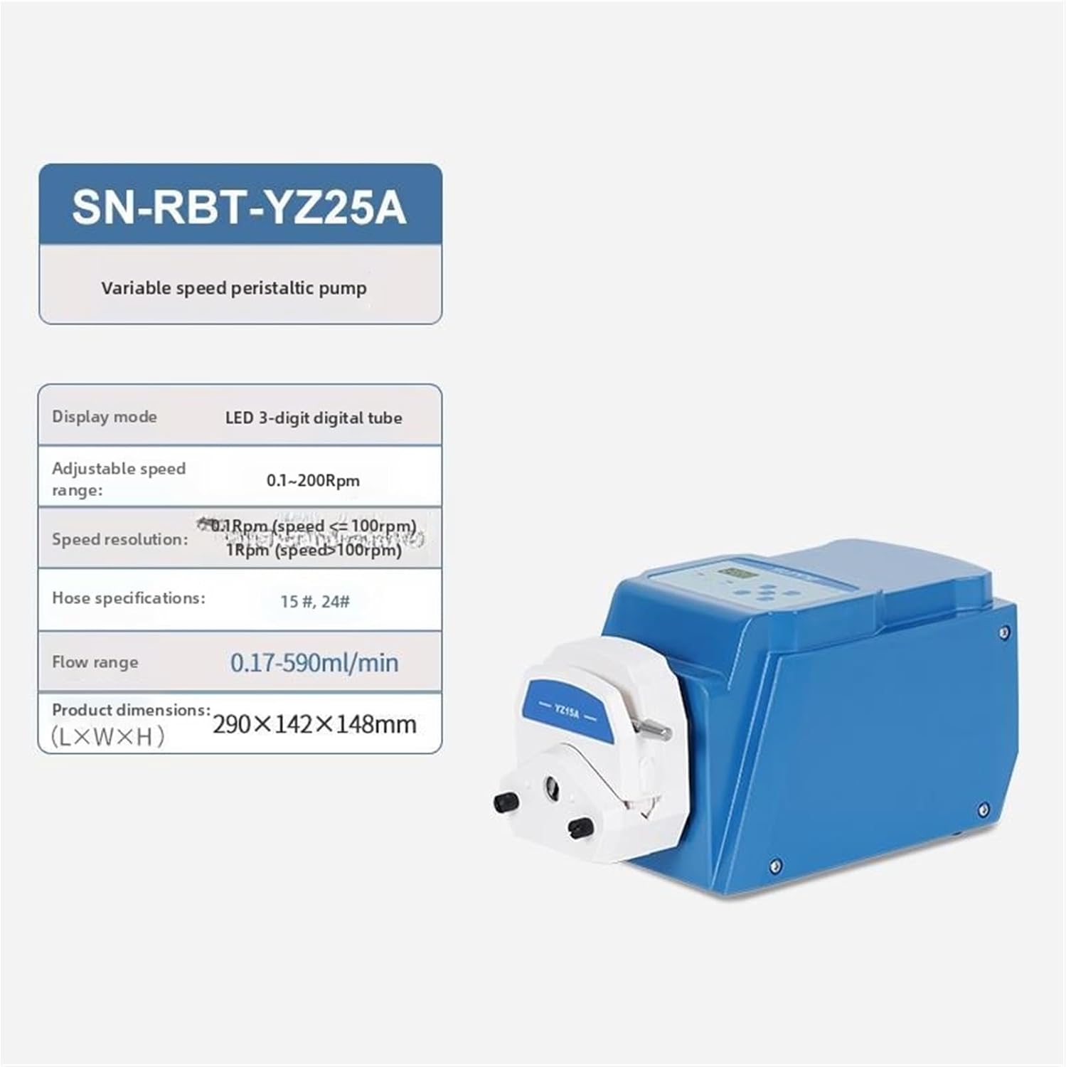 Speed regulating peristaltic Pump lab Precision Acid-Base Large Flow Constant Flow Pump Fluid metering Transfer Pump(Blue)