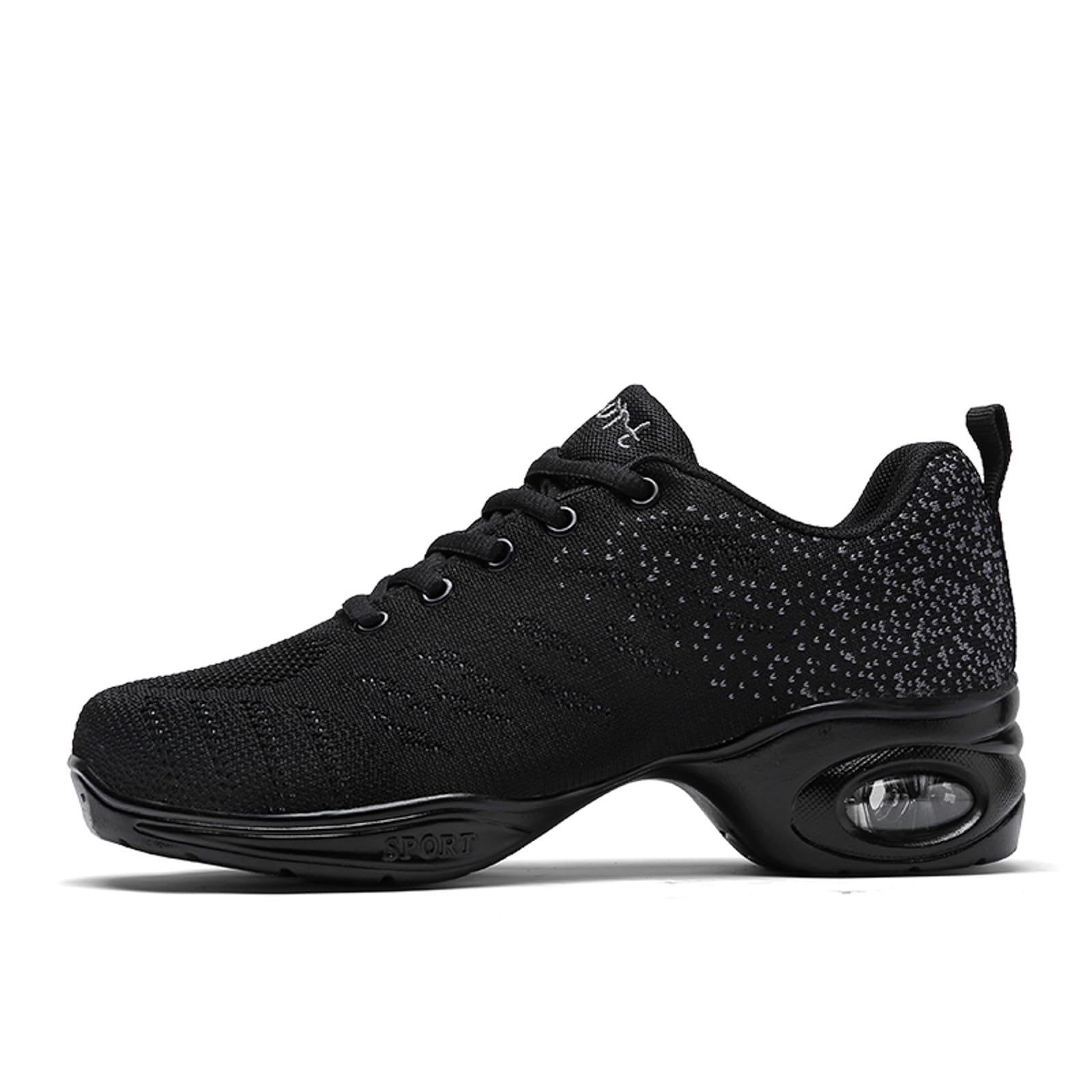 Generisch Damen Schuhe Sport-Jazzschuhe für Damen luftgepolsterte Fitness-Turnschuhe mit Schnürsenkeln vielseitige Tanz-Trainingsschuhe für Freizeit Alltag