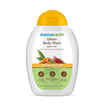 Mamaearth Ubtan Body Wash With Turmeric & Saffron, Shower Gel for Glowing Skin ? 300 ml