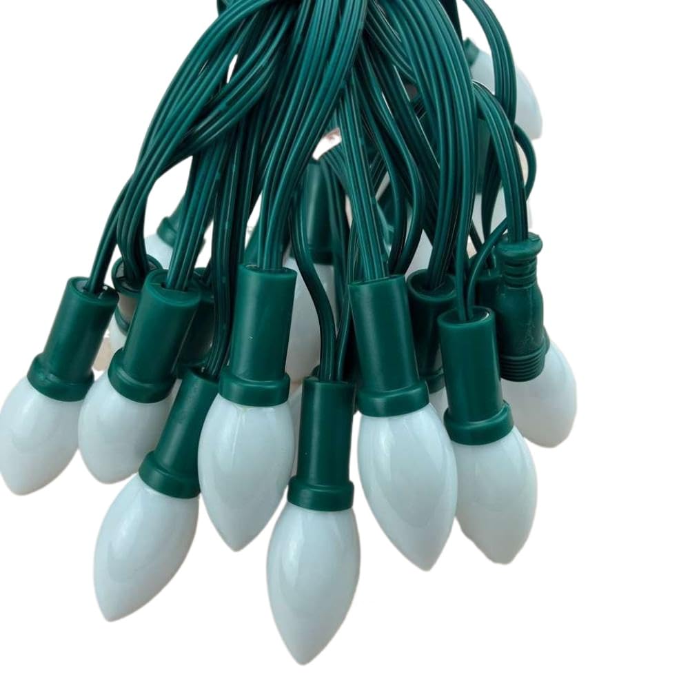 25-Knoten adressierbare RGB DC12V WS2811 LED-Weihnachtspixel-Lichterkette 10 Zoll 25 cm Drahtabstand komplett grüner Draht IP68 milchig C9