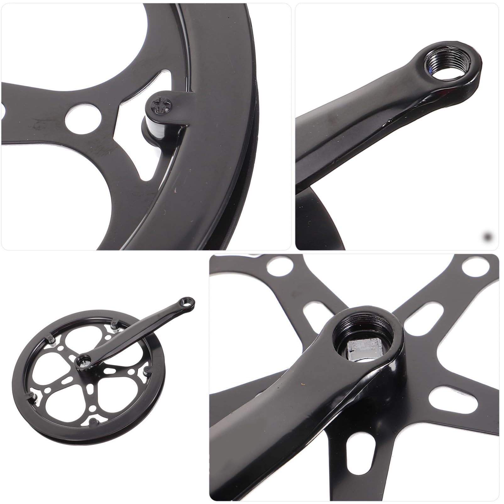Alipis Guarnitura Pedivella Bici Singola velocità in Ferro Nero 170mm 52 Denti, Accessori per Biciclette Facile da Installare per Bici da Strada