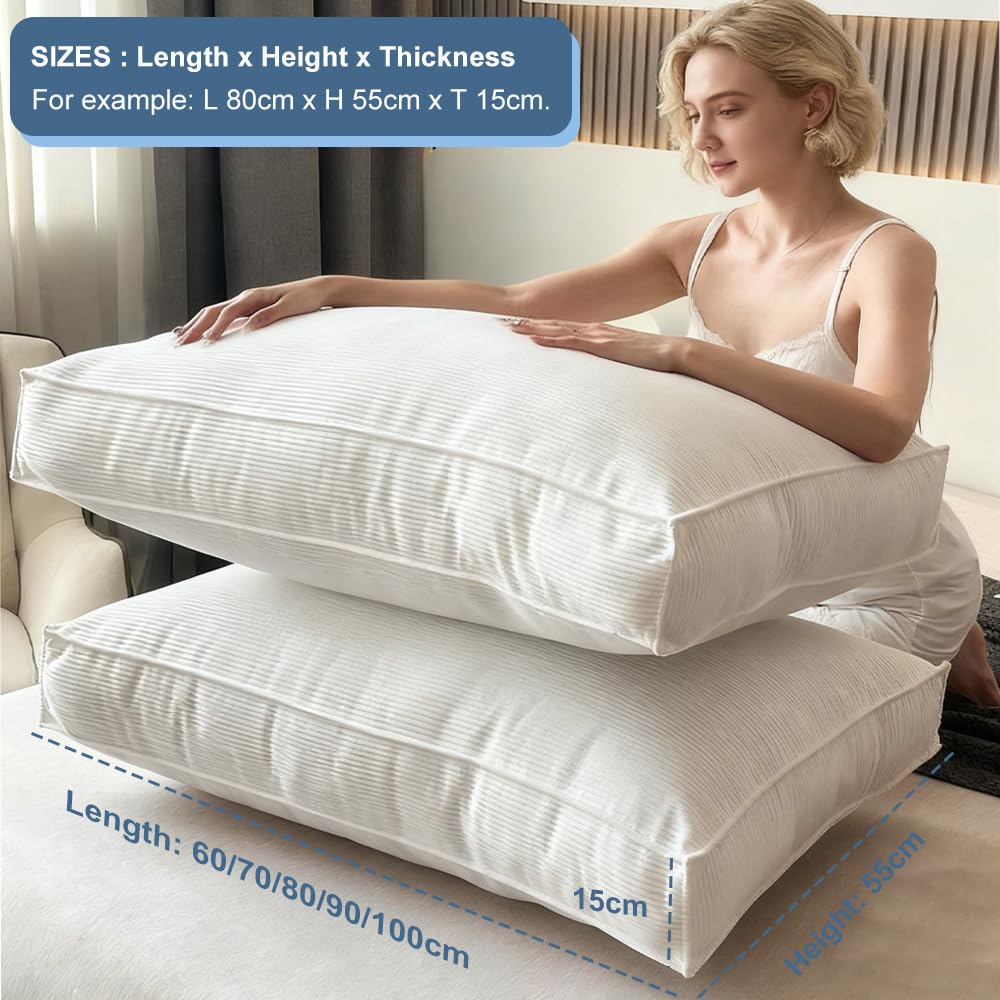 Cuscino Testata Letto Matrimoniale, Schienale Divano Cuscino Testiera Letto, Schienale Alto Cuscino da Lettura, Supporto Lombare Cuscino per Letto e Divano, Cuscino Lettura,Off white,80x55x15cm(1pc)