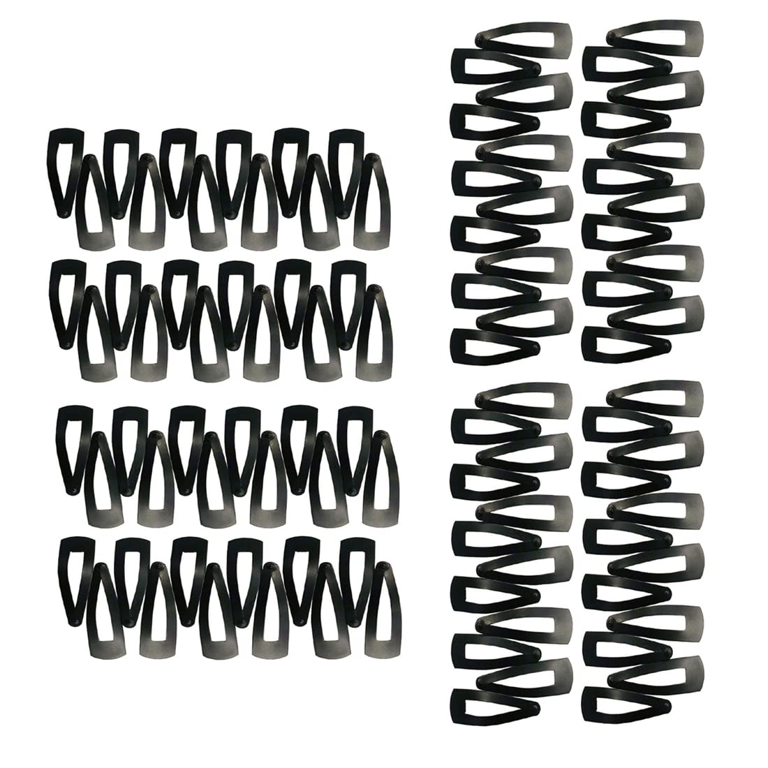 Black Matte Black Metal Tic-Tac Pins, Korean style Tik Tak Hair Pins, Triangular Hair Clip, Snap Pin, Hair Accessories for Women, Teens and Girl (Pack of 96) 3