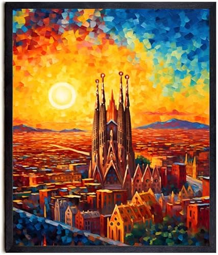 Bestbuddy Pet 8X10 Noche estrellada sin marco Van Gogh Inspirado Sagrada Familia Barcelona España Sitio histórico católico Punto de referencia Mundo disponible en Yaxa Costa Rica