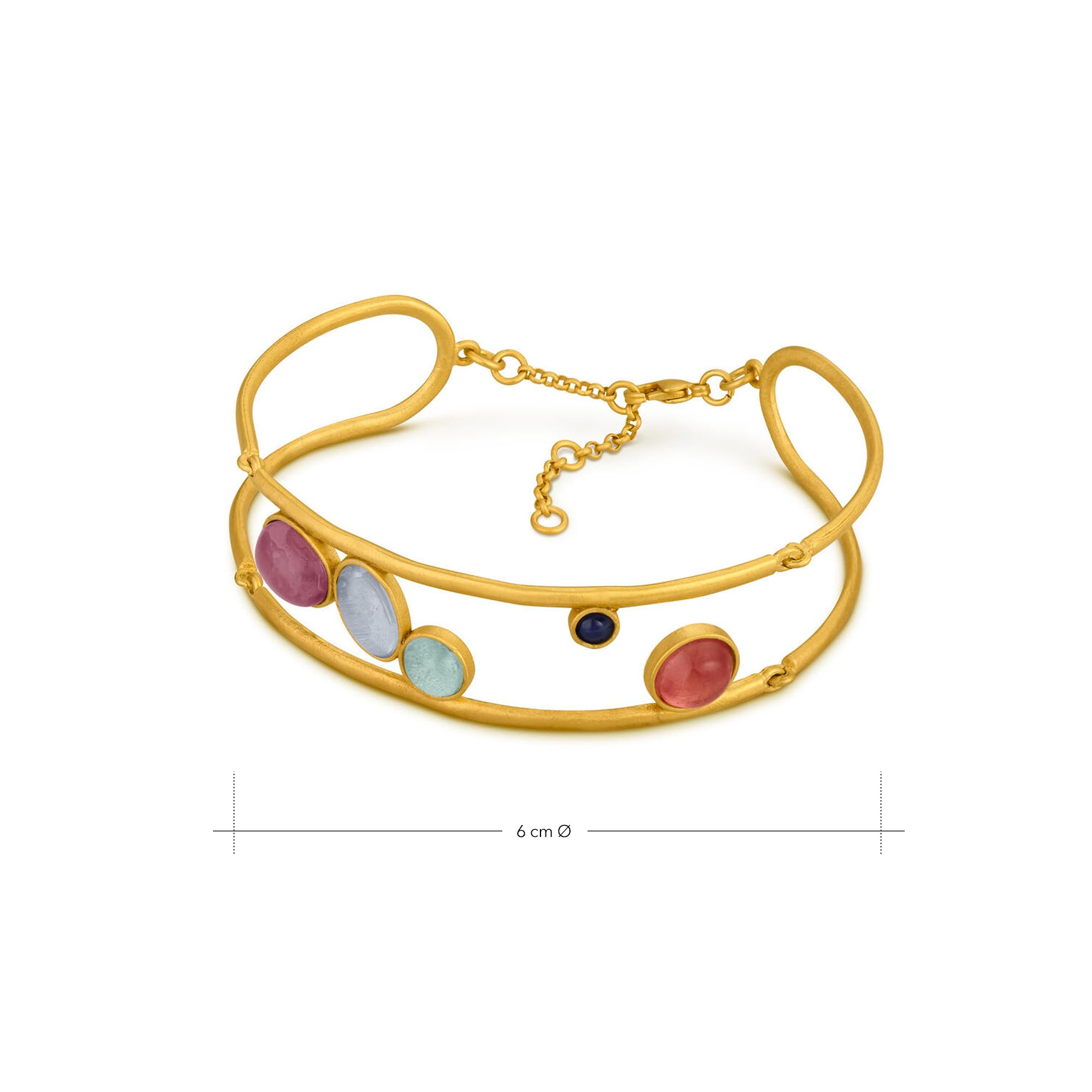 JOI D'ART PULSERA DORADA ALEGRIA | Diseñado por Carme Fàbregas | Colección Alegria | Con cierre con cadena y mosquetón