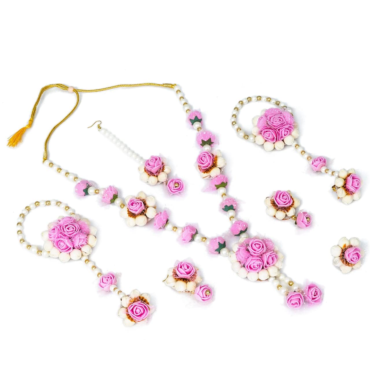 Sanvatsar Home Handmade Haldi, Mehndi Jewellery set for Haldi, Baby Shower, Mehndi, Godbharai Set For Women/Girls. Floral Jewellery Set, Jewellery Gift (Pink & Orange) (B0BN165RQD) Amazon Price History, Amazon Price Tracker
