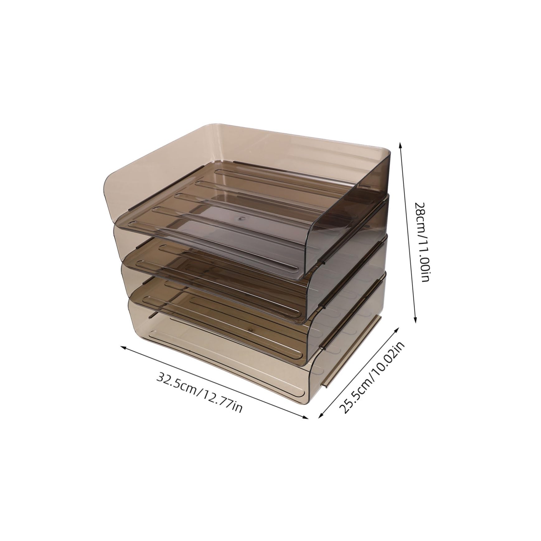 Festa Scuola Decor File Organizer da Scrivania in Acrilico | Multi Layer Storage, Formato A4, Coffee, per Studenti e Insegnanti, Stackable Design, Salvaspazio