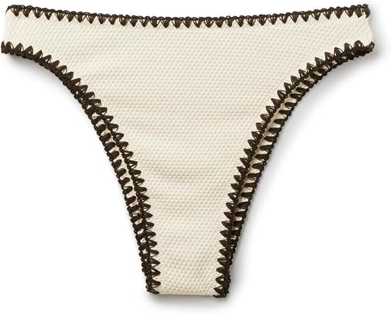CALZEDONIA High Waist Brazilian Swimsuit Bottom Bicolor Embroidery