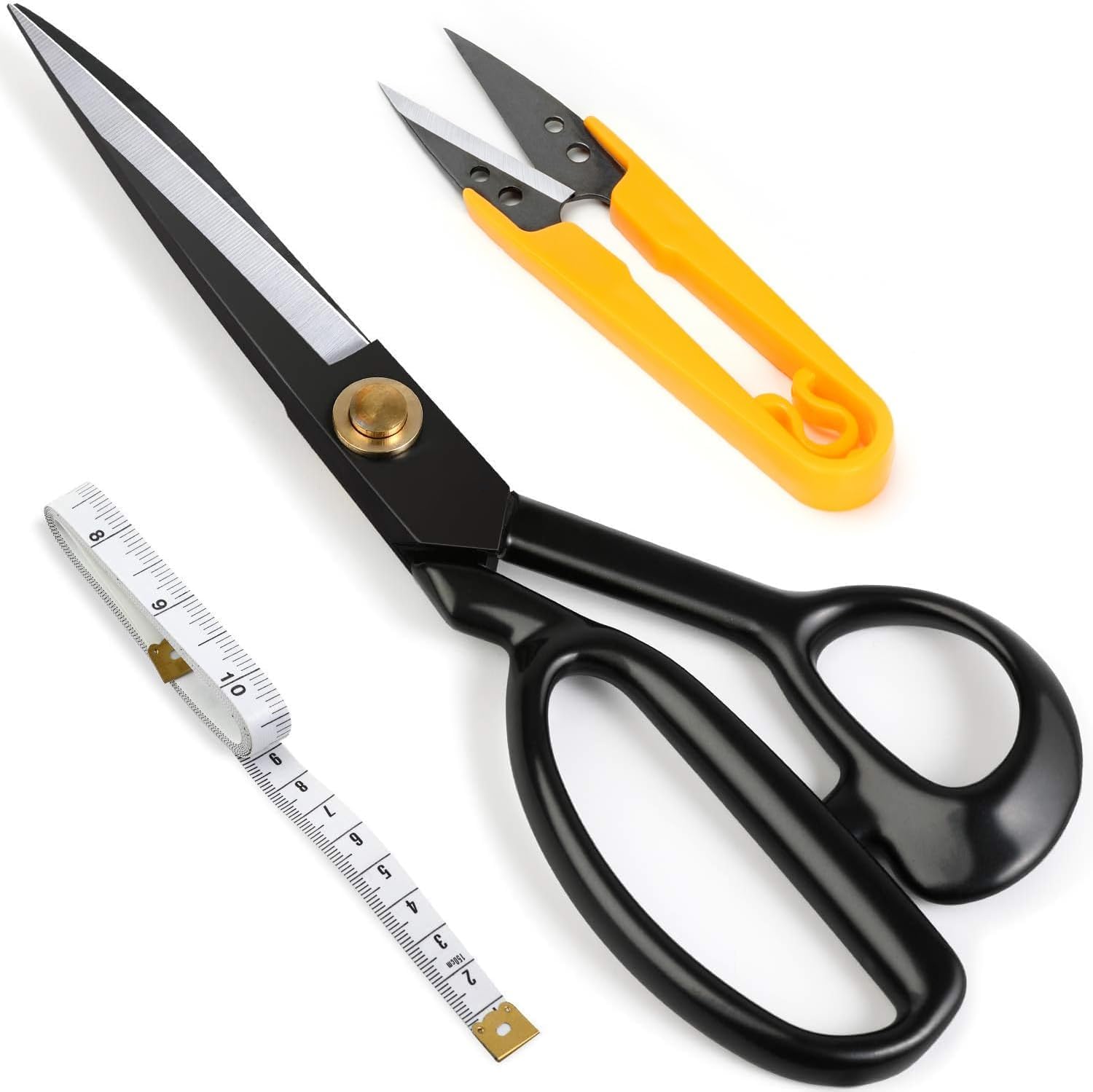 Damita Black Professional Tailor Scissors 9 Inch(22.8Cm) For Cutting Fabric Heavy Duty Scissors For Leather Cutting Industrial Sharp Sewing Shears For Home Office Artists Dressmakers